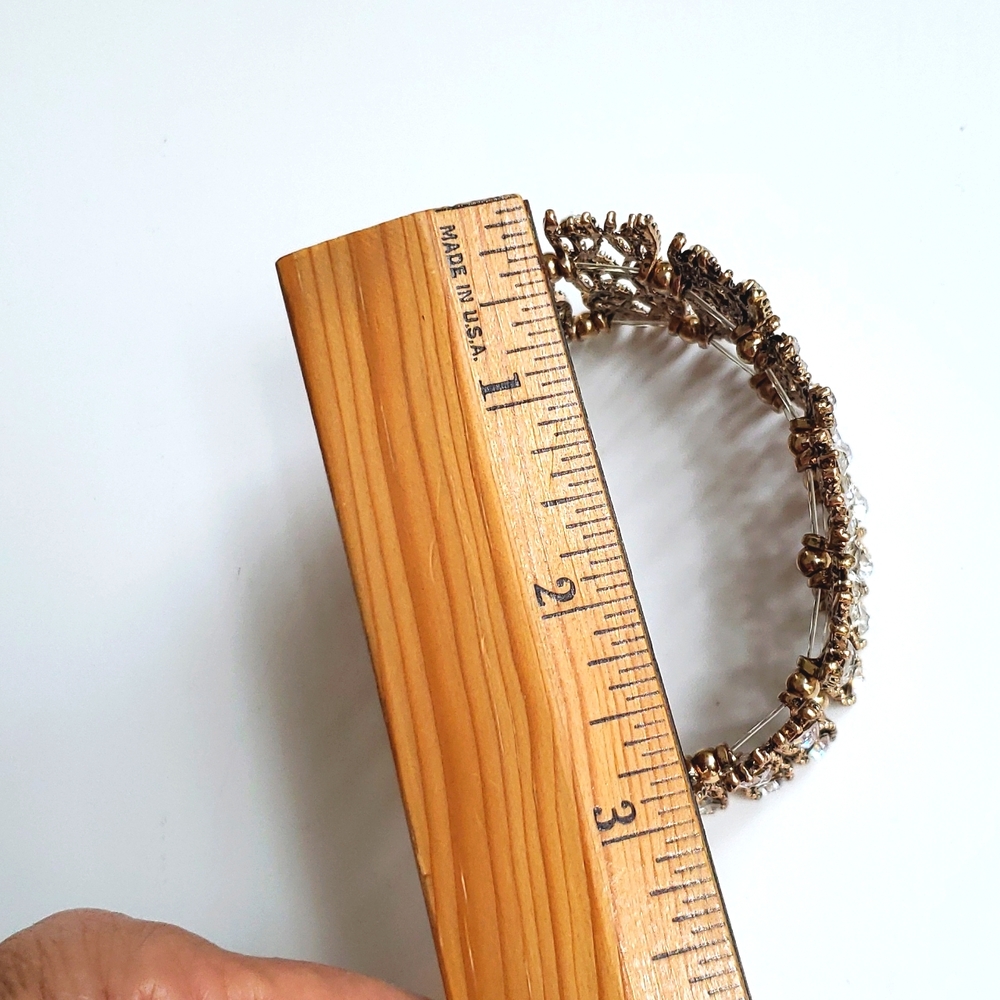VTG Rhinestone filigree Goldmesh Bracelet - Picture 6 of 7